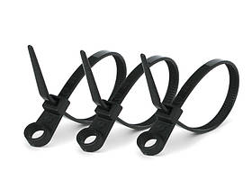 Стяжка для кабелю з кільцем чорна 3,6х110  (100шт)