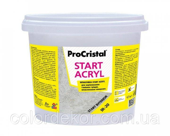 Стартова шпаклівка для стін Ірком Старт ІР-20 (біла) 4,5 кг