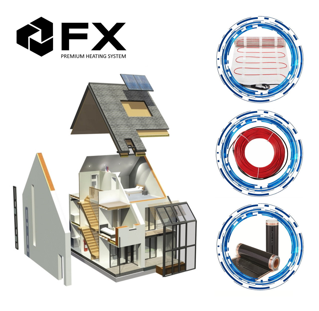 Комплект електричної теплої підлогу FX Premium Корея для основого опалення будинку