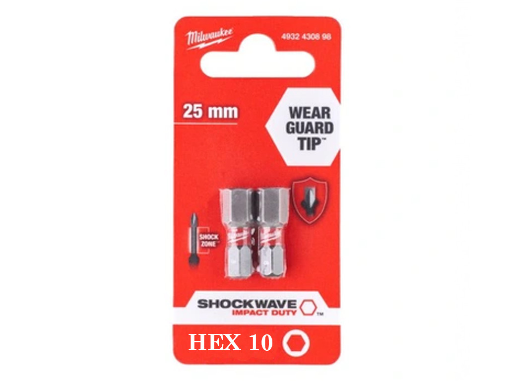 Біта "Milwaukee" HEX10,0х25мм (2шт)