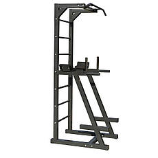 Турнік + прес + бруси шведська стінка 60х60 мм KZ-809 Чорний Спортивні стінки і турніки для будинку розбірна, фото 3