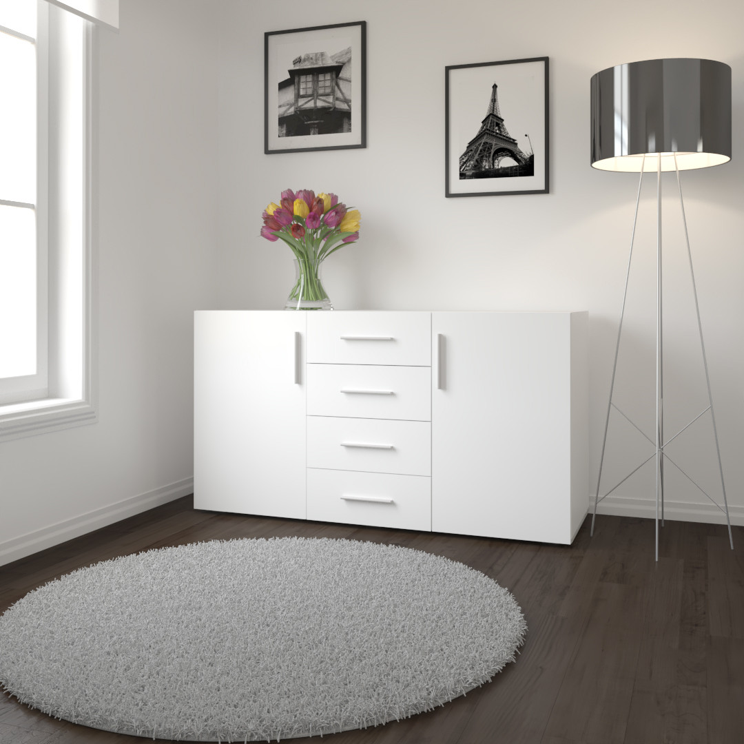 Комод на 4 Ящика с Двумя Дверками КМД-01 Ш 1500 / В 840 / Г 520 Мм ...