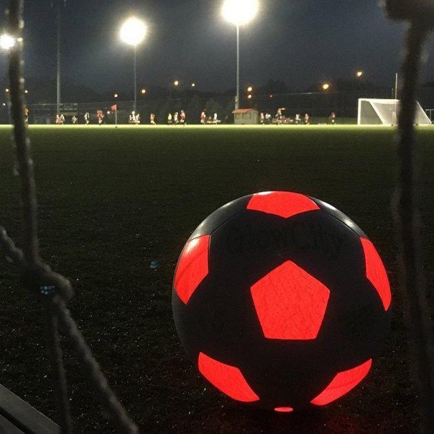М'яч футбольний Jymindge Розмір 5 з LED підсвічуванням Чорно-помаранчевий