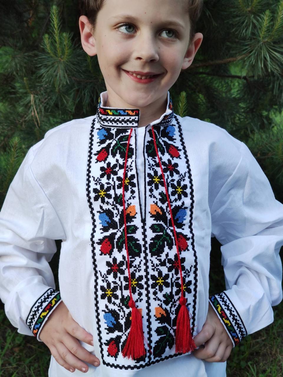 Вишиванка на хлопчика "Лісова пісня на бязі, від 11 до 12 років, ціна 450  грн - Prom.ua (ID#1630850537)