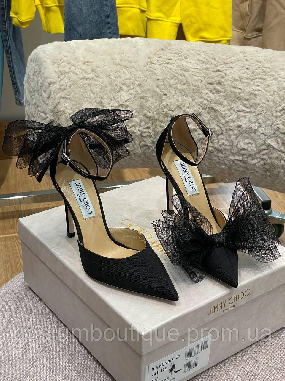 Туфли женские черные с бантиками Jimmy Choo AVELINE туфли босоножки ...