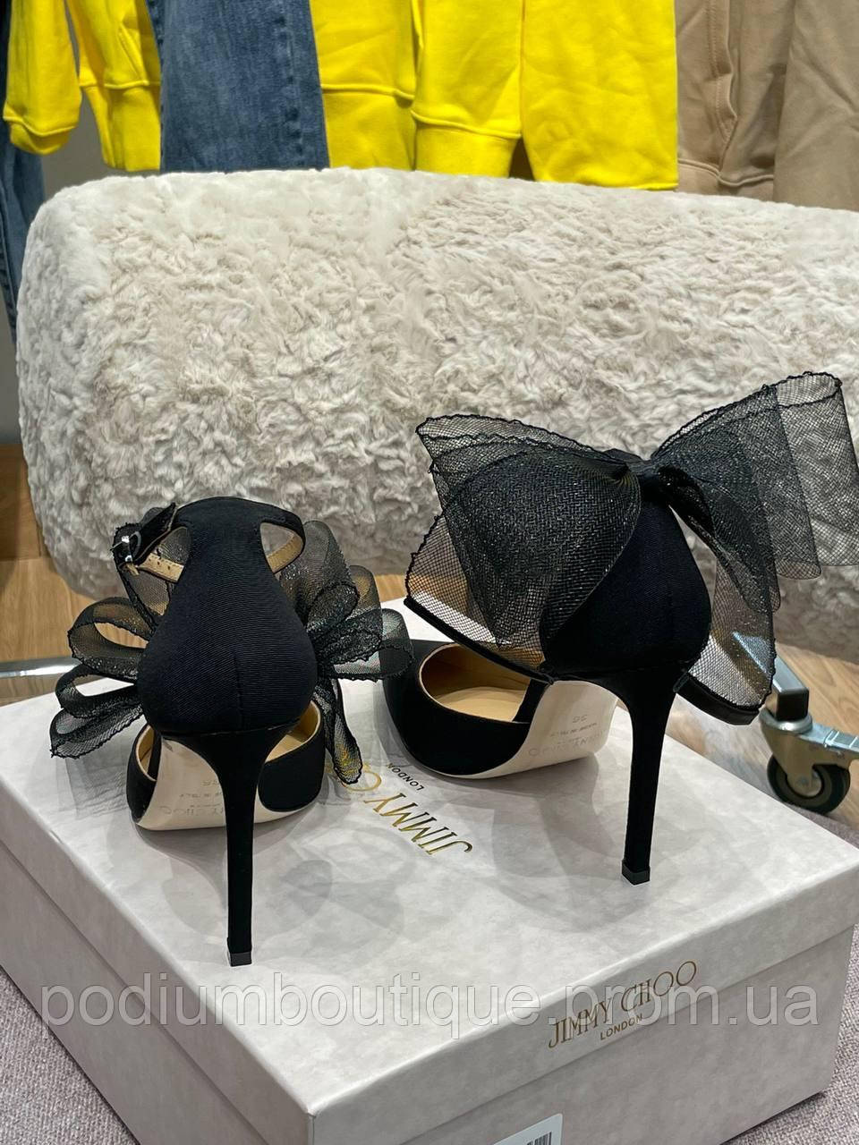 Туфли женские черные с бантиками Jimmy Choo AVELINE туфли босоножки ...