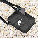Чоловіча спортивна барсетка Nike Mini через плече сумка месенджер Найк чорна для повсякденного носіння, фото 8
