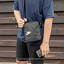 Чоловіча спортивна барсетка Nike Mini через плече сумка месенджер Найк чорна для повсякденного носіння, фото 7