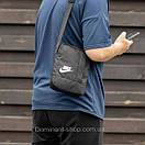 Чоловіча спортивна барсетка Nike Mini через плече сумка месенджер Найк чорна для повсякденного носіння, фото 6