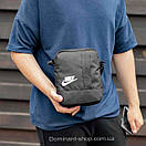 Чоловіча спортивна барсетка Nike Mini через плече сумка месенджер Найк чорна для повсякденного носіння, фото 4