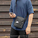 Чоловіча спортивна барсетка Nike Mini через плече сумка месенджер Найк чорна для повсякденного носіння, фото 3