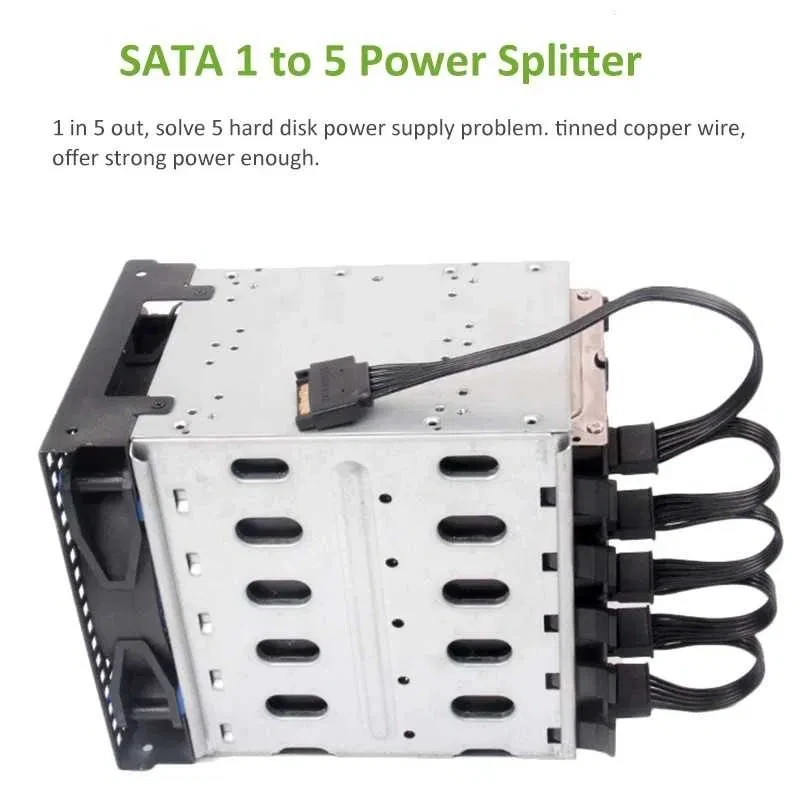Перехідник живлення SATA (сата) 15 pin -> 5 шт SATA (сата) 15 кабель