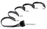 Перехідник живлення SATA (сата) 15 pin -> 5 шт SATA (сата) 15 кабель, фото 7