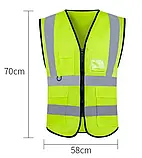 Жилет зі світловідбивною стрічкою світловідбивний сигнальний спецодяг, фото 4