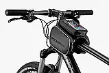 Велосумка на раму з боками RockBros Satellite 6.2" +КОЗИРІК велосумка, фото 3