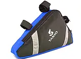 Сумка вело ROSWHEEL/YANHO під раму велосипедна велосумка синя/чорна, фото 6