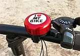 Дзвінок метал + пластик I LOVE MY BIKE багато кольорів вело для велосипеда, фото 5