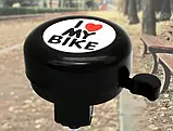 Дзвінок метал + пластик I LOVE MY BIKE багато кольорів вело для велосипеда, фото 6
