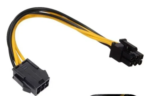 Кабель подовжувач GPU 18 AWG 20 см перехідник 6 pin -> 6 пін PCI-E