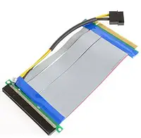 Райзер PCI-E 16x -> 16x гнучкий із живленням MOLEX подовжувач шлейф Riser