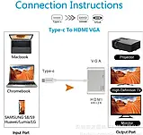 Адаптер 4K USB Type-C USB 3.1 —> HDMI+VGA/ТВ/Multiport монітор/телів, фото 3