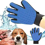 Рукавичка для вичісування шерсті True Touch тварини кіт собака, фото 2