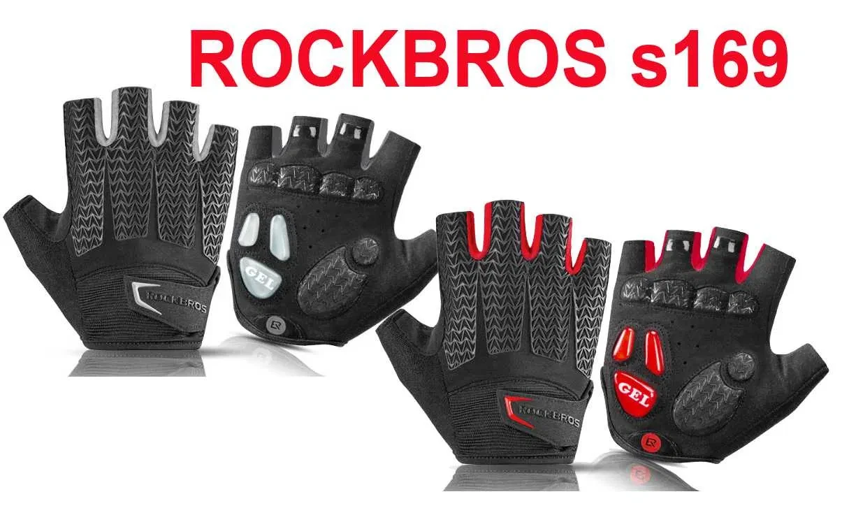 ПРЕМІУМ рукавички без пальців із гелем ROCKBROS S169 велорукавички вело, фото 1