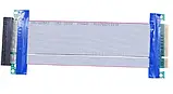 Райзер Riser Card PCI-E 4X to 4X, шлейф 19 см 4-4 подовжувач прямий, фото 5
