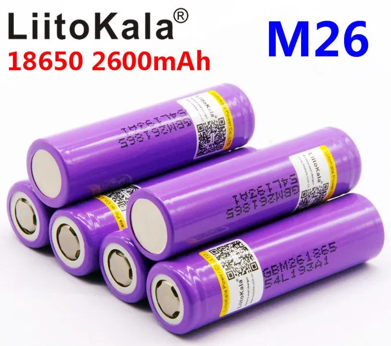Акумулятор 18650 LG 26M лейбл LiitoKala 2600mAh 10 А без захисту, фото 1