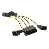 Переходник для кулера MOLEX -> 4шт 3 pin hub CASE FAN кабель питания