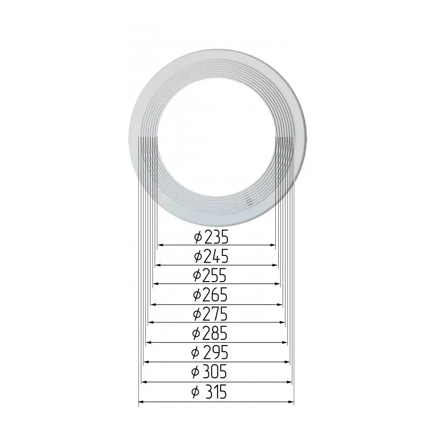 Платформа для вбудованих світильників діаметром 235-315мм (крок 10 мм) для монтажу натяжних стель