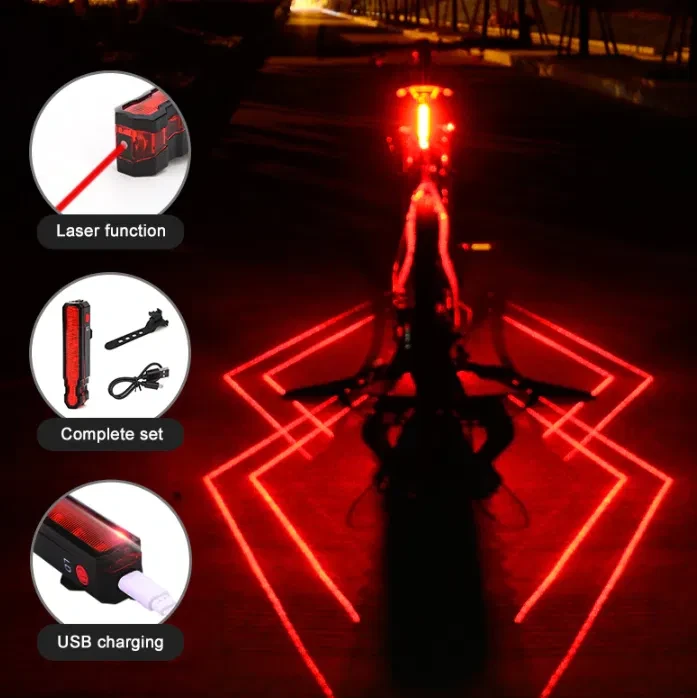 Велогабарит 5 LED USB з лазером + лазерна указка стоп/моргалка/ліхтар