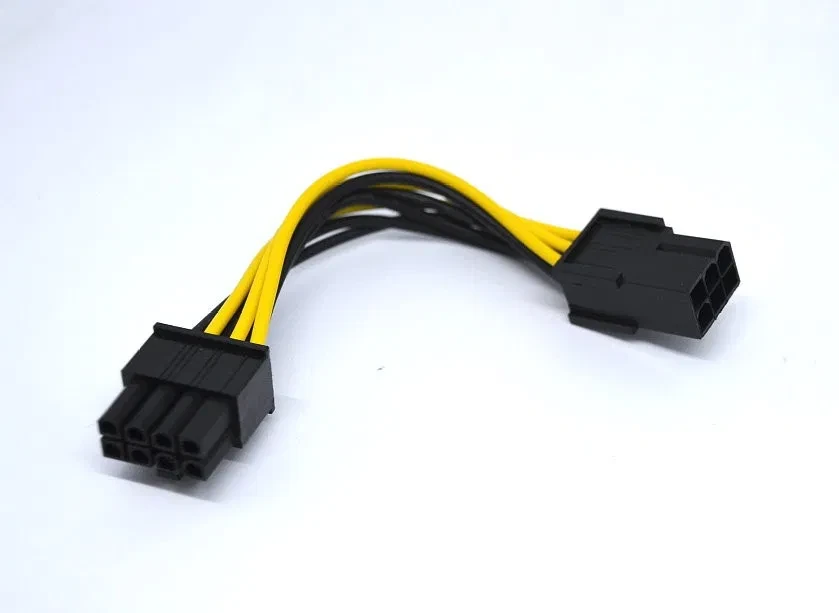 Перехідник для відеокарти 6 ->8 pin 18AWG 13 см PCI-E кабель GPU