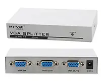 Cплиттер VGA на 2x VGA,MT-1502 разветвитель c БП 150 MHZ повторитель
