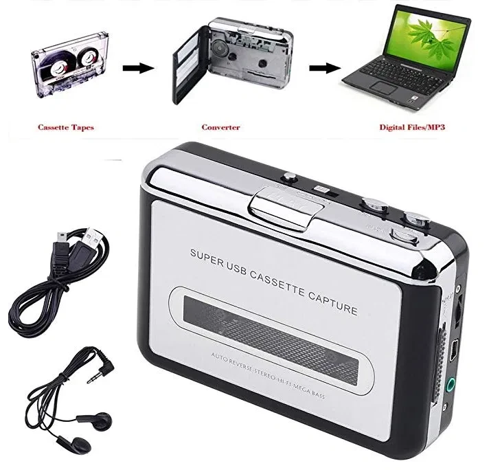 USB Касетний плеєр/касетник/касета для оцифрування записів TAPE, фото 1