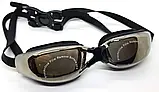 Окуляри плавальні для басейну чорні/блакитні антизапот чоловічі/жіночі, фото 5