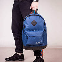 Рюкзак Nike спортивний синій молодіжний рюкзак Найк шкіряне дно
