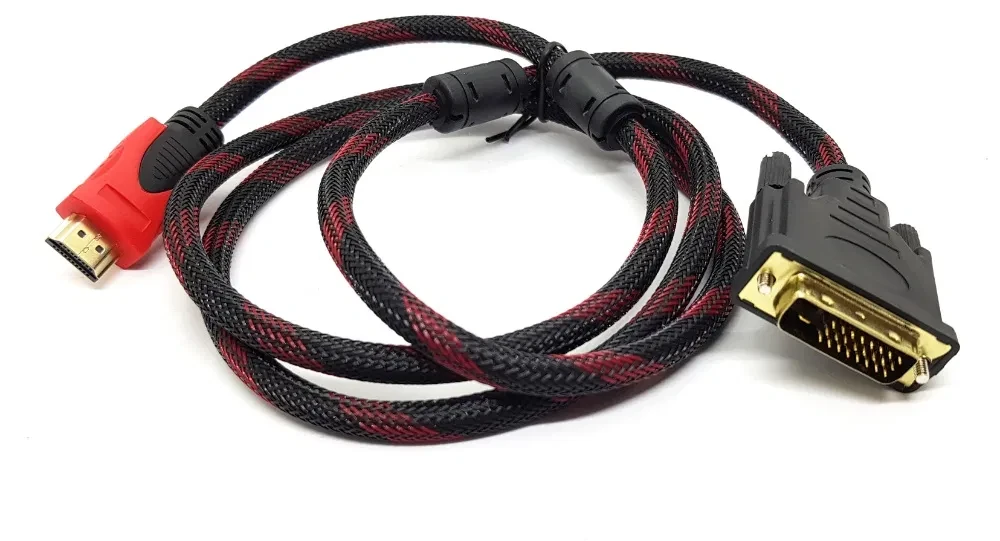 Кабель HDMI -> DVI(24+1) 1.5 м в обплетенні з феритами дви FULL HD 1080