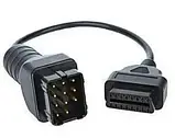Перехідник 12-PIN RENAULT РЕНО на OBD-2 16pin адаптер для сканера обд2, фото 3