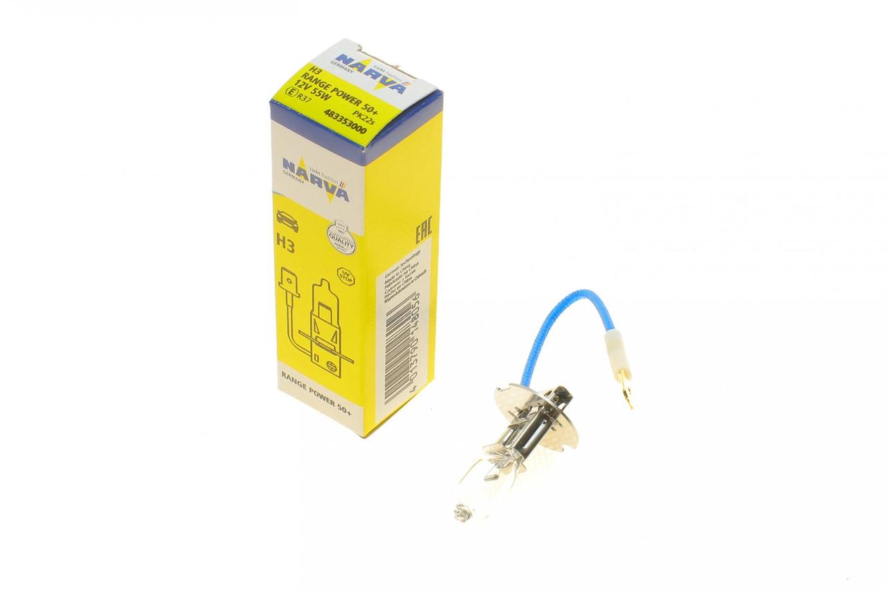 Галогенова лампа Narva H3 Range Power 50+ 12v/55w