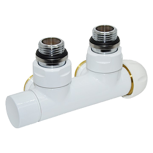 Вузол термостатичний нижнього підключення TWIN THERMO білий кутовий 1/2"x 3/4" євроконус Carlo Poletti правий