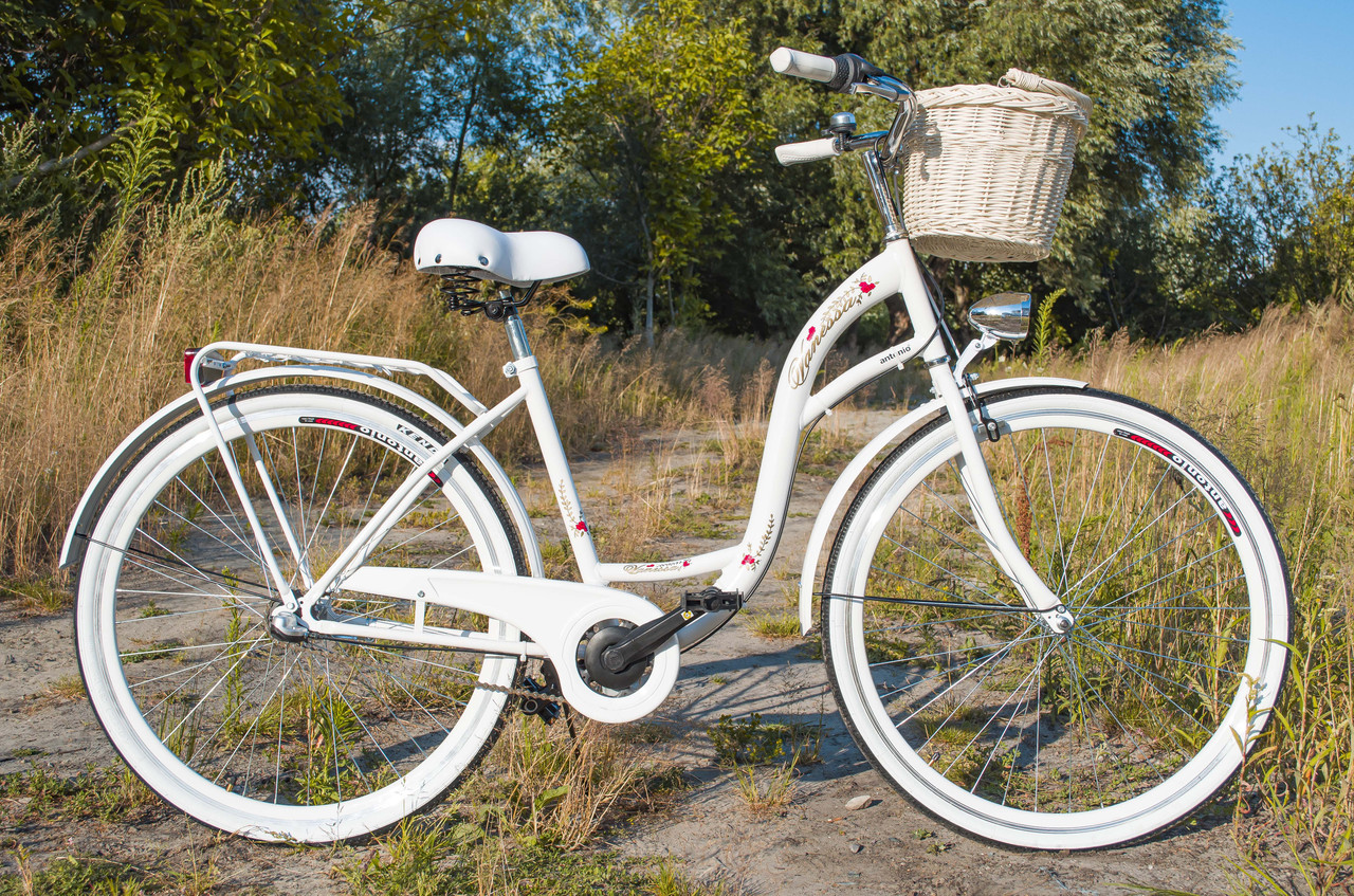 Велосипед жіночий міський VANESSA 28 Nexus 3 white з кошиком Польща
