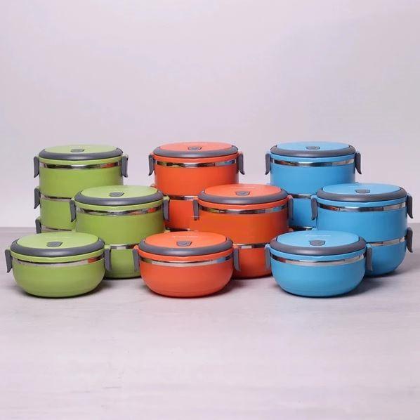 Термо ланч бокс Lunchbox Four Layers бокс із нержавіючої сталі 4 яруси, харчовий контейнер, ємності для їжі, фото 1