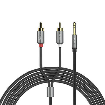 Аудіокабель Aux Hoco UPA10 Lotus Double RCA Audio 3.5 mm (1,5м)