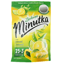 Чай в пакетиках лимон лайм Мінутка Minutka cytrynki i limonki 28пак 64g 10шт/ящ (Код: 00-00012171)