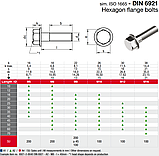 Болт з шестигранною головкою і фланцем DIN 6921, нержавіюча сталь А2, М5 X 35, фото 2