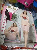 Летняя женская пижама футболка бриджи Турция размер 46 48