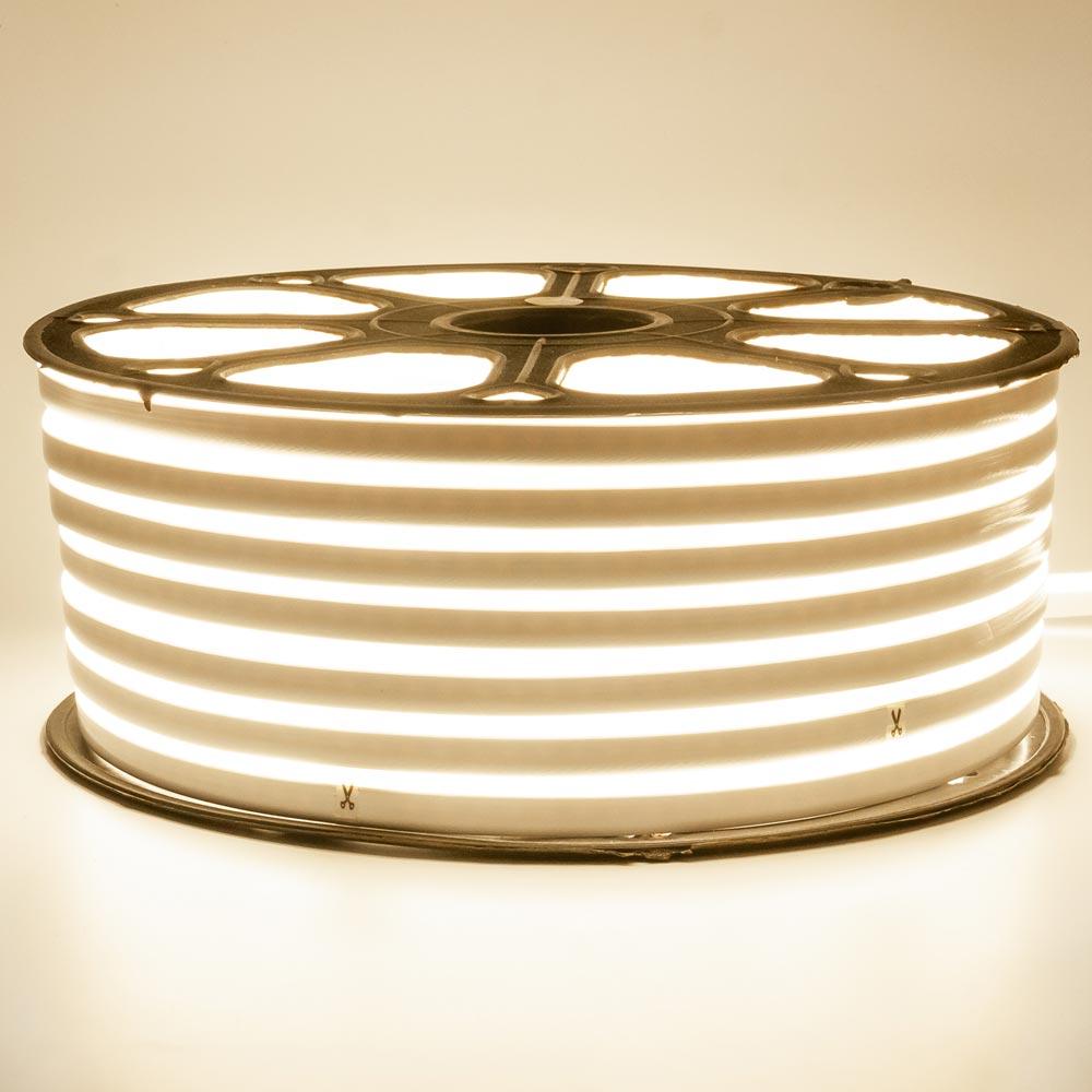 Світлодіодний гнучкий неон 220V, LED NEON 6W - 15x8мм, колір світіння - білий теплий