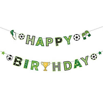 Гірлянда паперова Happy Birthday Футбол, фото 1