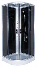 Душовий гідробокс 100*100*210 см переднє скло gray, заднє скло black, низький піддон, фото 3